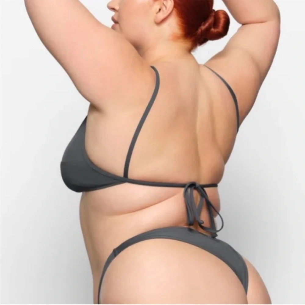 NWT Skims High Neck Swim Top Gunmetal Grey Large